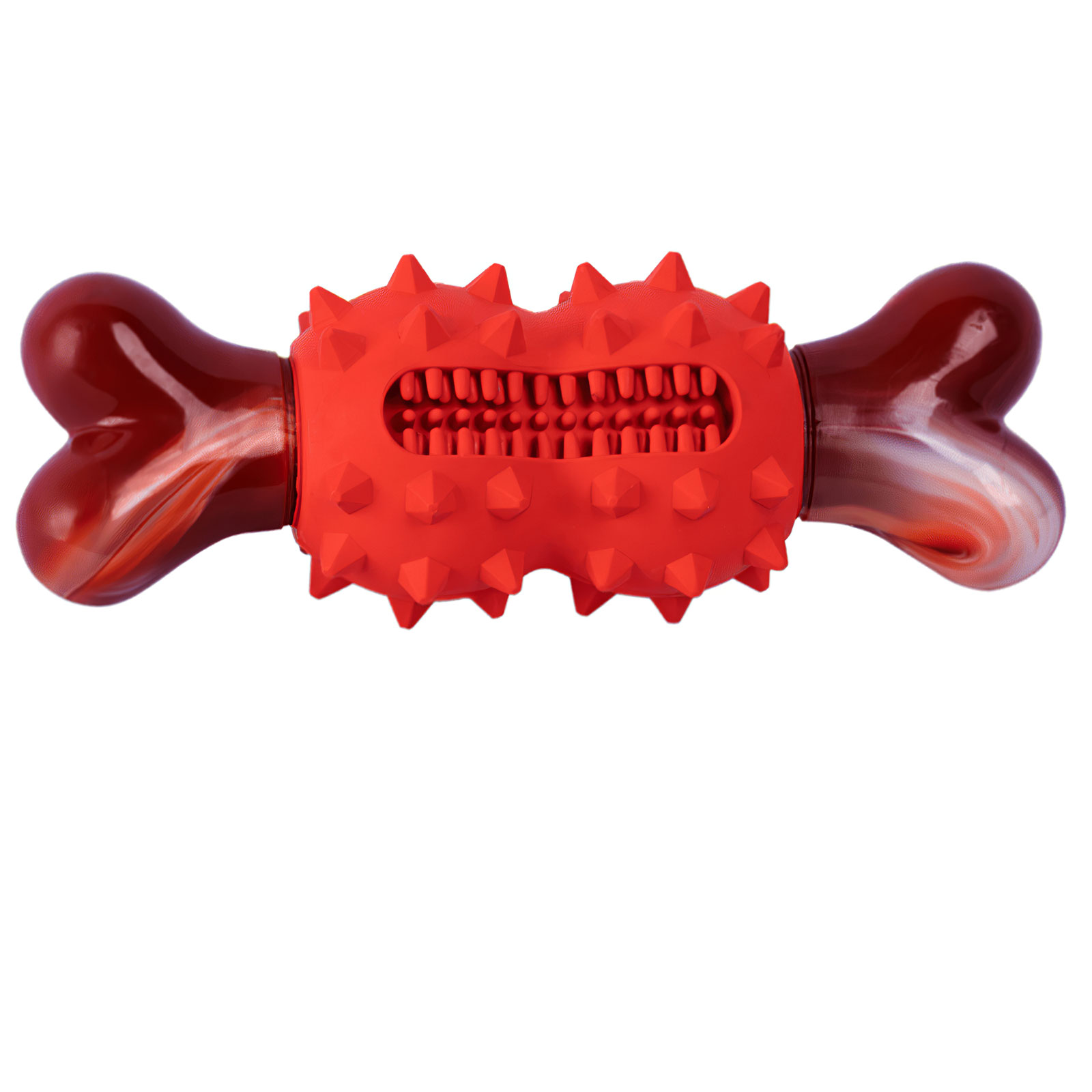 Rubber Dog Bone Biteresistant Pet Chewing Bone Food Leaking Teeth Cleaning Bone with