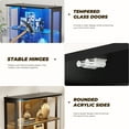 thumbnail image 3 of BROTTAR Large Display Cabinet with Glass Door, 4-Tier Curio Cabinet with 3 Color Lights for Collectibles, Glass Display Case with Transparent Full-Display Surface, Human Body Sensor, Black, 3 of 9