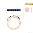thumbnail image 5 of ANGARA Natural Square 1.08 ct Blue Sapphire Semi Eternity Wedding Ring in 14K Rose Gold for Women (Size-2.6mm) | September Birthstone, Anniversary, Jewelry Gift for Women | Natural Blue Sapphire Ring, 5 of 9