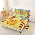 thumbnail image 2 of Erosebridal Light Blue Dripping Baseball Stitch & Waffle Letter J Graphic Queen Sheet Sets 4 Pieces, Alphabet Graphic Bed Set for Boys And Girls Kids,Microfiber Bedroom Decor, 2 of 5