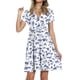 thumbnail image 1 of Vestido casual de manga corta para mujer Estampado floral con cuello en V Verano con vestidos de bolsillo Pompotops ghjkhdj15459, 1 of 5