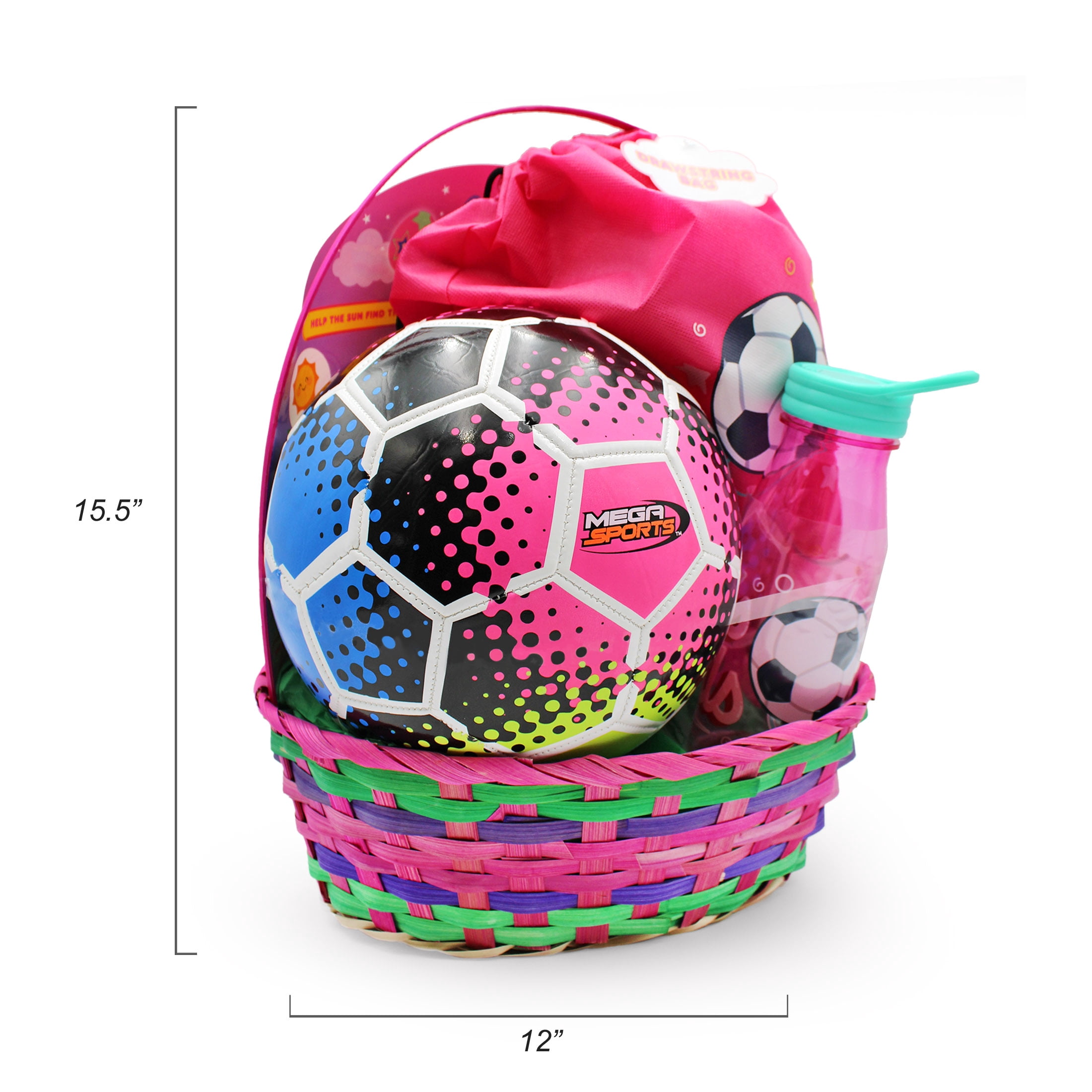 Girls Soccerball with Bag Easter Basket, by Megatoys