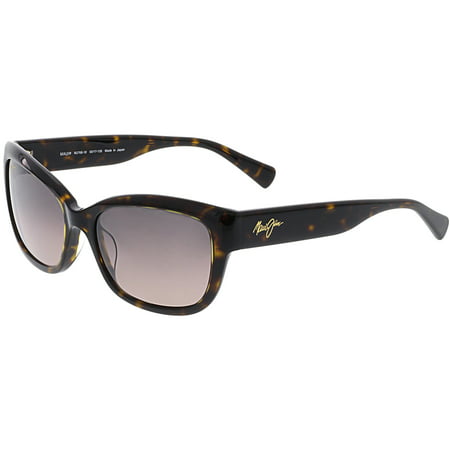 Maui Jim Women's Polarized Plumeria RS768-10 Matte Brown Butterfly Sunglasses