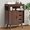 Brown, variant on Grepatio Bathroom Floor Cabinet, Fluted Storage Cabinet with Sliding Door & 3 Drawers, Freestanding Cabinets Organizer Storage w/Adjustable Shelf, Faux Marble Top for Bathroom, Kitchen (Natural)