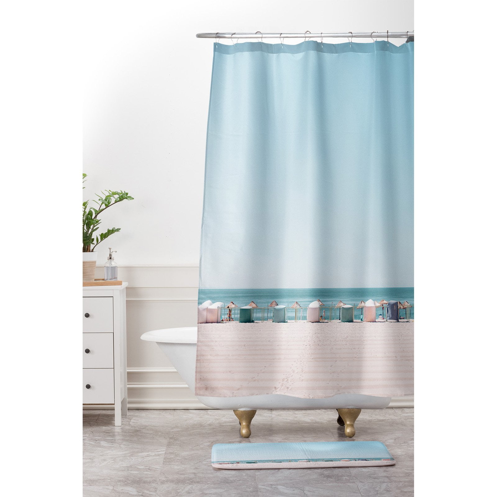 Deny Designs Hello Twiggs Beach Huts Shower Curtain