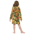 thumbnail image 7 of FORMRS Niños Bathrobe Unisex Hooded Robe Soft Plush Pajamas Sleepwear, Size 2-3T, Green Retro Leaves, 7 of 7