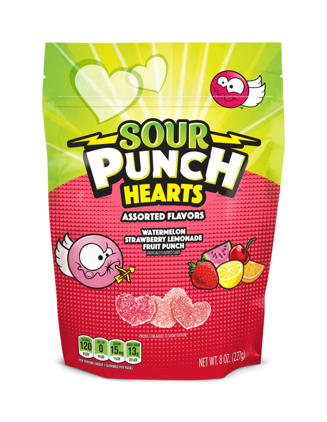 SOUR PUNCH Valentine's Day Hearts, 8oz Bag