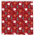thumbnail image 2 of Jbralid Red Shower Curtain, Smiling Cartoon Santa with Rudolph Tree and Snowflakes Merry Christmas Holiday, Cloth Fabric Bathroom Decor Set with Hooks, 72"X72", Red Multicolor, 2 of 6
