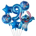 thumbnail image 3 of Juego de 6 globos de fiesta de Disney Lilo & Stitch de 30 pulgadas con números, globos de aire, decoraciones para fiestas de cumpleaños y baby shower, juguetes para niños, regalos, suministros, 3 of 5