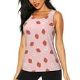 thumbnail image 2 of Picia Hand Drawn Strawberry Pattern Women's Workout Tank Top,Breathable Activewear,Slim Fit Athletic Top,Versatile Workout Moisture-wicking top-X-Large, 2 of 9