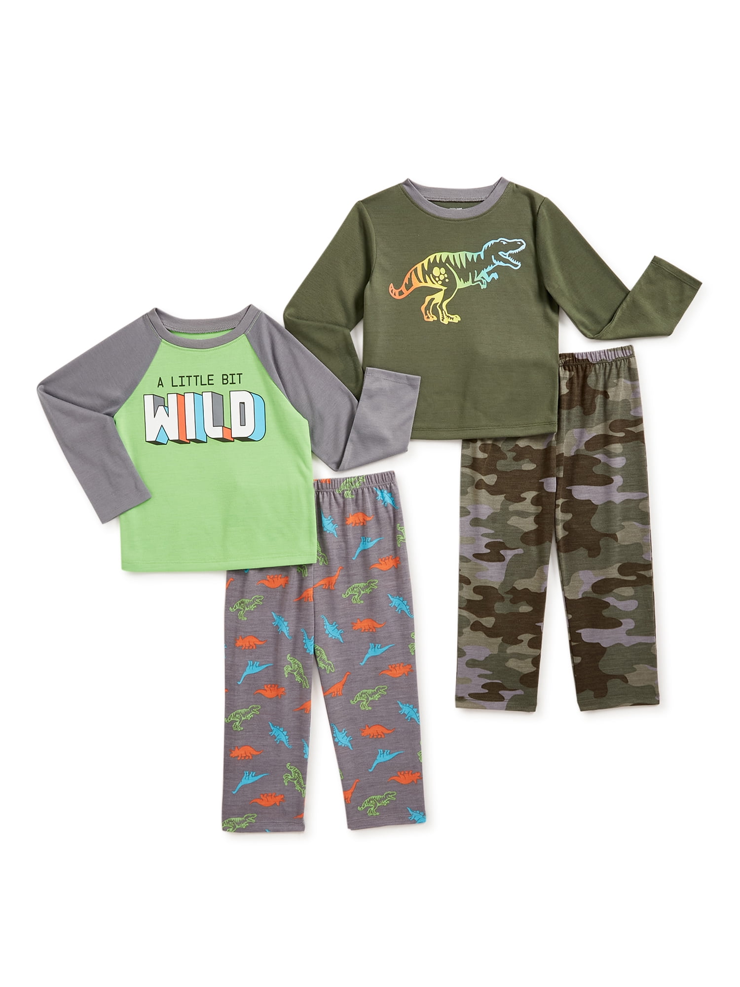 Cozy Jams Cozy Jams Baby & Toddler Boys Poly Long Sleeve Pajamas, 4pc