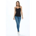 thumbnail image 6 of Natural Uniform Women's Camisole Cotton Stretch Undershirt with Adjustable Strap Tank Top 4 Pack (White, True Navy Blue, Charcoal, Black) X-Small, 6 of 8