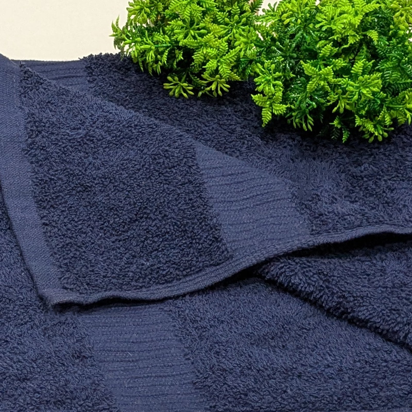 SupremePlus Premium 500 GSM 24” x 50” 100% Ring Spun Cotton Bath Towels, Navy Blue 4 Count