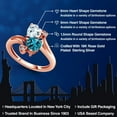 thumbnail image 2 of Gem Stone King 18K Rose Gold Plated Silver Sky Blue Aquamarine London Blue Topaz and White Moissanite Ring for Women (1.71 Cttw, Heart Shape 6MM, Gemstone March Birthstone, Size 5), 2 of 6