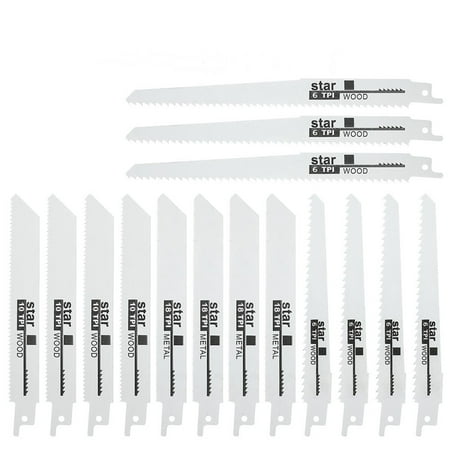 

15 Pcs Reciprocating Saw Blades Wood Pruning Saber Saw Handsaw Multi Saw Blade for Cutting Wood Metal PVC Tube