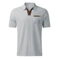 thumbnail image 5 of Fnnxeal Mens Polo Shirts Short Sleeve Waffle Collared Solid Casual Summer Polo Gray Shirts for Men Size S, 5 of 9