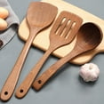 thumbnail image 4 of ORDDIART 3-Piece Wood Kitchen Utensils Set, Multifunctional Wooden Spoons, Retro Style, 13.5 x 3.5 Inches, 4 of 8