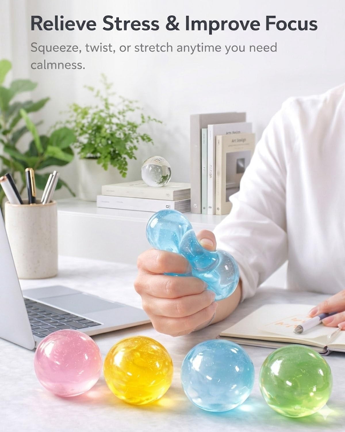 Coconut Oil Stress Ball, Coconut Oil Squishy Ball Clear, Slow Rising Squishy, Soft and Non-Sticky