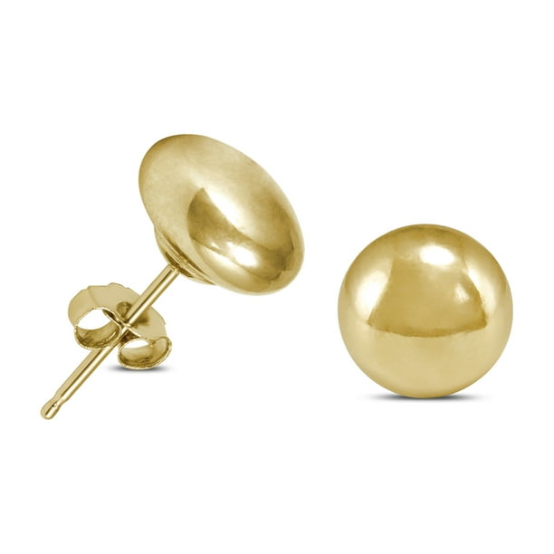 yellow gold ball earrings