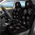 thumbnail image 2 of Pzuqiu 14 Pcs Automotive Seats Cover Accessories Spider Web Pattern Front Rear Car Seat Covers Steering Wheel Seat Belt Headrest Center Console Pad Coasters Keychain Holder Keys Wrist Lanyard, 2 of 7