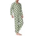 thumbnail image 2 of Lsque Daisy Plaid Green Pattern Long Sleeve Pajama Set for Men - Soft 2-Piece Sleepwear and Loungewear Set with Pockets, Comfy Nightwear-Medium, 2 of 7