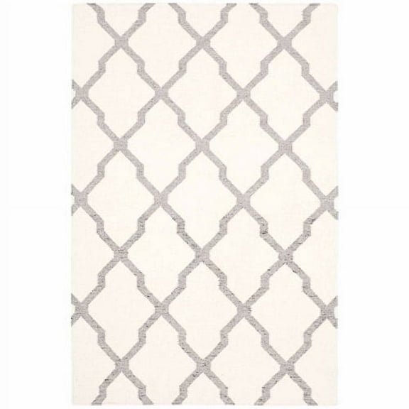 SAFAVIEH Dhurries Landon Geometric Area Rug, Ivory/Grey, 3' x 5'
