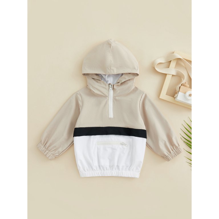 Canrulo Toddler Baby Boy Hoodie Sweatshirt Color Block Long Sleeve