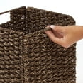 thumbnail image 5 of mDesign Seagrass Woven Cube Bin Basket Organizer, Handles, 4 Pack, Brown Wash, 5 of 8