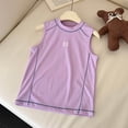 thumbnail image 4 of Faraee Débardeurs Garçons Athlétiques Sans Manches Col Rond T-Shirts Enfants Été Basique Tee pour Entraînement Extérieur Décontracté Marche Course 3T 4T 5T 6T 3-14 Ans Violet, 4 of 6