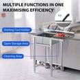 thumbnail image 4 of Stainless Steel Sink, 36 x 21 Inch Freestanding Single Tank Commercial Kitchen Sink with Worktop, 4 of 6