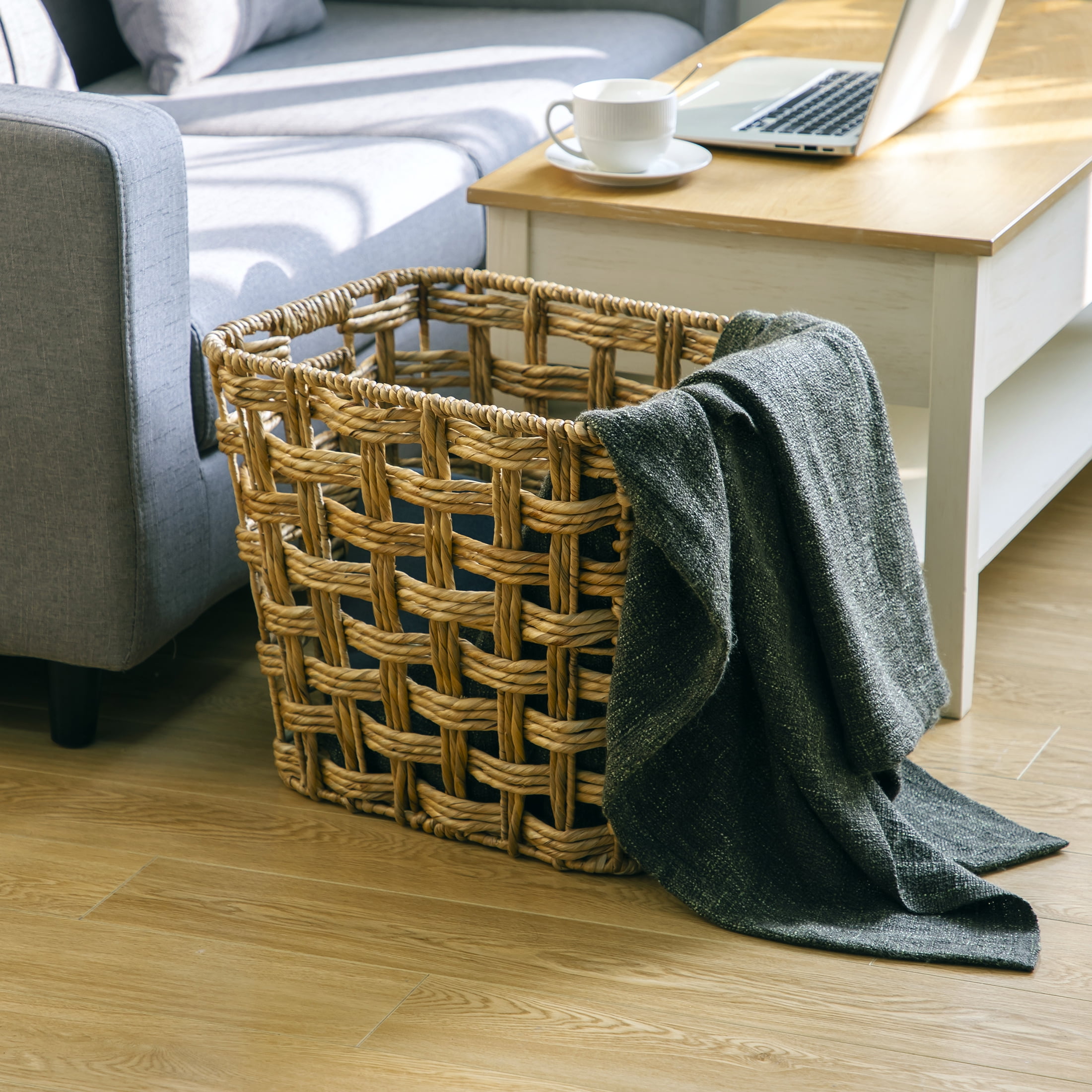 Better Homes & Gardens Extra Large Hyacinth Twist Storage Basket with Handles