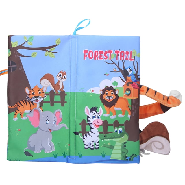 Libro de tela para bebé, Libro de tela de animales de dibujos animados lavable para bebé Libro de tela suave Artesanía excepcional
