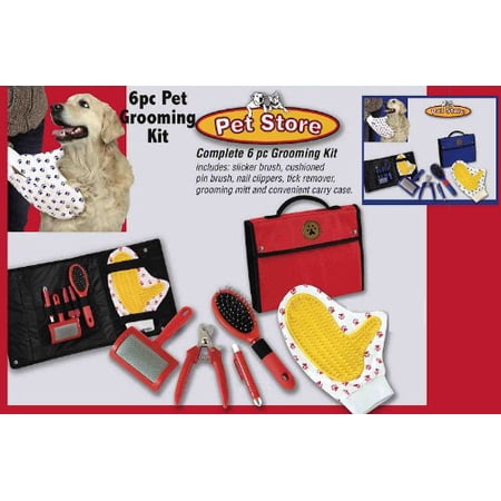 Pet Store Pet Grooming 6 Piece Kit (Red) - Walmart.com