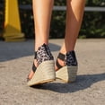 thumbnail image 5 of Zapatos de cuña de boca de pescado para mujer Sandalias de banda cruzada con tacón de cuña de cuerda de cáñamo Wmkox8yii sa4790, 5 of 5
