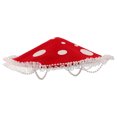 thumbnail image 1 of Sombrero de hongo rojo para cosplay, accesorio de fiesta con borla de perla falsa, decoración de gorro de hongo para mujer., 1 of 7