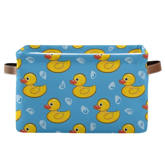 Little Duck on Water Storage Bins with Handle Fabric Organizer Basket Foldable Box 1 Pack 14.2x10.2x8.3