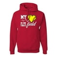 thumbnail image 1 of Wild Bobby, My Heart Is On That Tennis Field, Sports, Unisex Graphic Hoodie Sweatshirt, Red, Large, 1 of 4