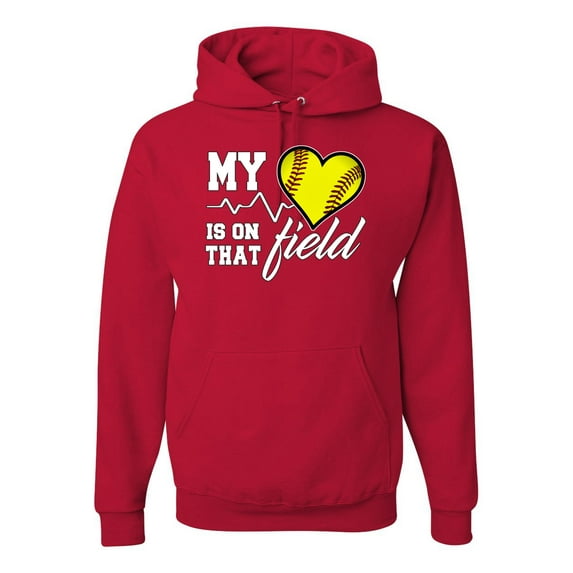 Wild Bobby, My Heart Is On That Tennis Field, Sports, Unisex Graphic Hoodie Sweatshirt, Red, Large