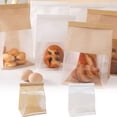 thumbnail image 1 of Bolsas de pan de papel Kraft marrón con ventana • 13x10x5cm • Ziplock autosellante • Sellable térmicamente para almacenamiento de alimentos • Bolsas reutilizables para snacks, 1 of 6