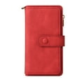 thumbnail image 5 of SaniMore Case for Google Pixel 7 6.3" 2022, PU Leather Case Zipper Wallet + Card Holder + Detachable Wrist Strap Kickstand Magnetic Clasp 360°Full Protective Shockproof Anti-drop Business Case, Red,, 5 of 14