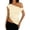 Beige Yellow, variant on PRETTYGARDEN Womens Summer Off The Shoulder Crop Tops Sleeveless One Shoulder Ruched Asymmetrical Y2K Going Out Tank Top