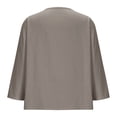 thumbnail image 6 of Danhjin Linen Shirts For Womens Casual Loose Collared Button Down Blouses Spring Summer Beach Tops Short Sleeve Soild Color V Neck Shirts, 6 of 6