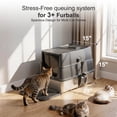 thumbnail image 4 of XL Extra Large Stainless Steel Litter Box with Lid, Metal Cat Litter Boxes for Big Cats Enclosed, Metal Litter Box with Litter Scoop Set, Non-Sticky, Anti-Urine Leakage, 24"*16"*18", Dark Gray, 4 of 10