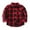 Red, variant on Teen Girls Plaid Flannel Shirt Kids Oversized Long Sleeve Button Down Tops Fall Blouse Thermal Shacket Spring Collared Jacket
