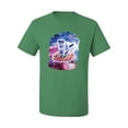 thumbnail image 2 of Wild Bobby, Cute Trippy Space Cat Riding Pizza, Animal Lover, Men Graphic Tees, Kelly, 5XL, 2 of 3