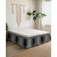 thumbnail image 2 of Black Grey Wrap Around Bed Skirts for King Bed 16" Drop,Bed Skirt with Adjustable Elastic Belt Dust Ruffle Bed Valance for Bedroom Hotel Luxury Modern Abstract Diamond Luxury Gradient Bed Frame Cover, 2 of 7