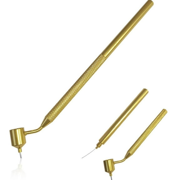 LQQBOX 2 Pieces 0.5mm Detailing Fine Line Painting Pens Gold Fluid Writer Touch up Paint Applicator Fine Line Pen for Rock Chips and Scratch Repair Tip Brass Construction