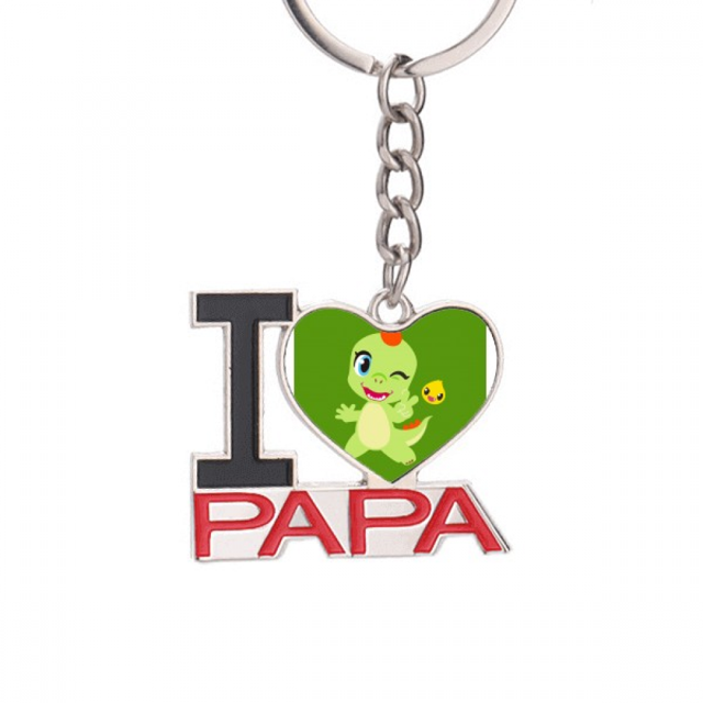 Dinosaurio unido amo El soporte del llavero de metal del llavero ama a papá