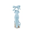 thumbnail image 2 of BLISSFUL STEP Women's Lace Up Platform Block Heel Sandals Sky Blue 10.5, 2 of 7