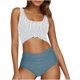 thumbnail image 2 of Traje de baño de una pieza para mujer, conjuntos de bikini para mujer, trajes de baño sin mangas extragrandes para mujer, bikini estampado, cuello alto, escote en V, traje de baño sin mangas para muje, 2 of 7